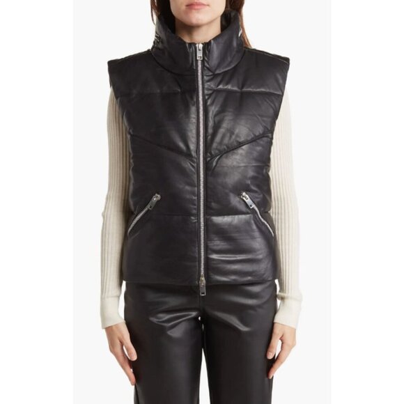 WALTER BAKER Landon Leather Puffer Vest S - Picture 9 of 11